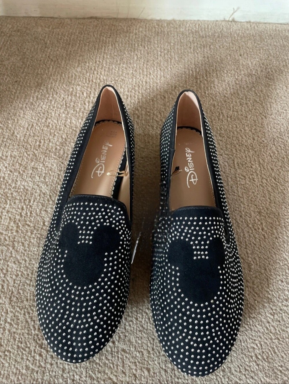 Disney Black Studded Mickey Loafers